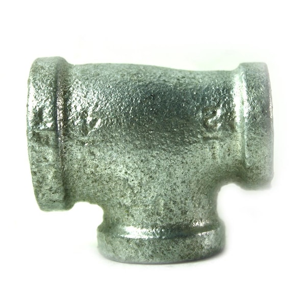 Thrifco Plumbing 3/4 Inch x 1/2 Inch x 1/2 Inch Galvanized Steel Reducer Tee 5217075 - main
